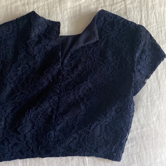 Reformation Harp Two Piece - Navy Blue Lace - Picture 8 of 11